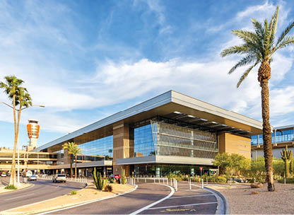 Phoenix, Arizona - April 8, 2019: Terminal 3 of Phoenix Sky Harbor airport (PHX) in the United States.