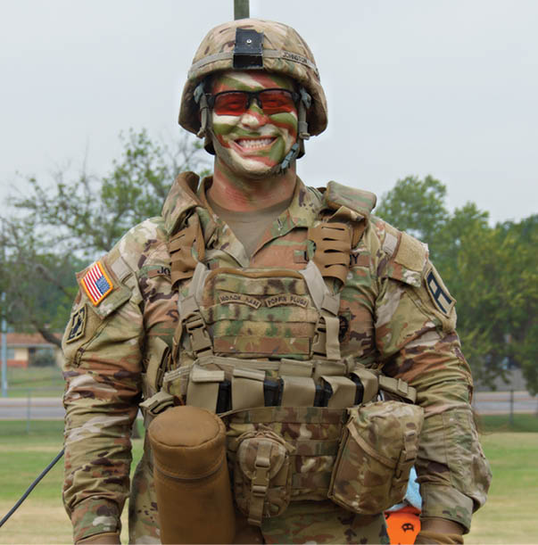 Sgt. First Class Brett Johnston,1st Armored Division West is all smiles during the Meadows Elementary career day. Meadows Elementary School’s location within the Fort Hood community, and educating children of military families, allowed this event to not only display the various civilian careers, but also the diverse range of Army career fields. Meadows was allowed to have speakers for its annual career day in the school for the first time since 2020, when the event was cancelled due to Covid-19.