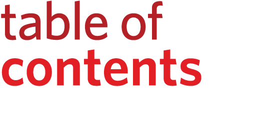 table of contents