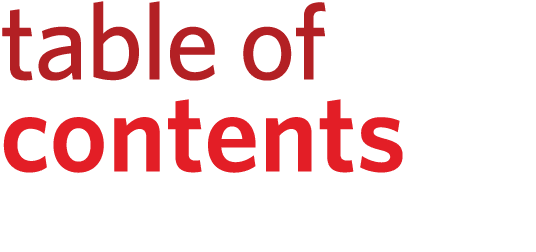 table of contents