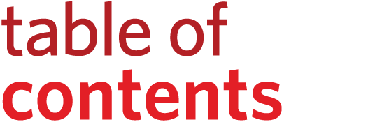 table of contents