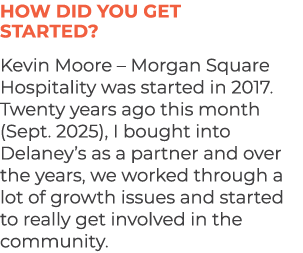 How did you get started? Kevin Moore – Morgan Square Hospitality was started in 2017. Twenty years ago this month (Se...