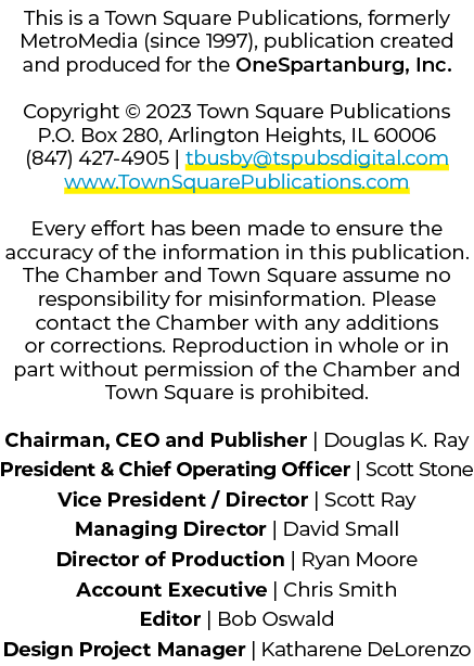 This is a Town Square Publications, formerly MetroMedia (since 1997), publication created and produced for the OneSpa...