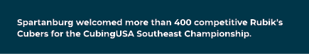 Spartanburg welcomed more than 400 competitive Rubik’s Cubers for the CubingUSA Southeast Championship.