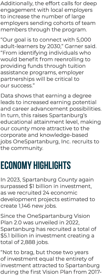 Additionally, the effort calls for deep engagement with local employers to increase the number of large employers sen...