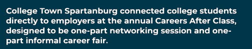 College Town Spartanburg connected college students directly to employers at the annual Careers After Class, designed...