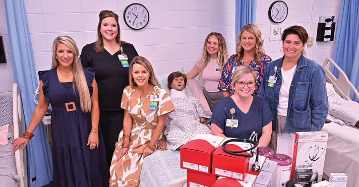 Medical supplies and mannequins for medical training and education at Swofford Career Center, Tuesday morning, September 16, 2025.