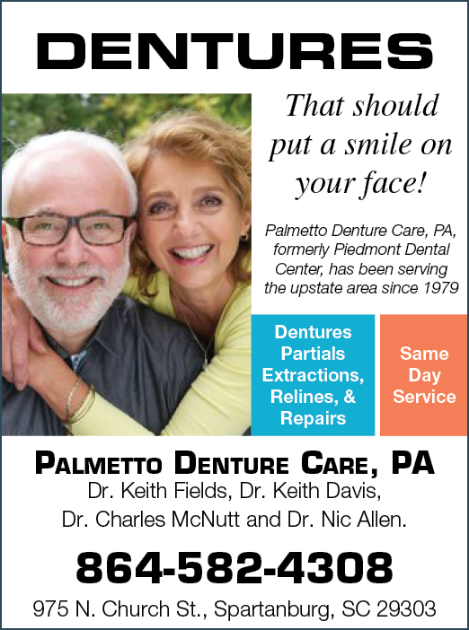 A man and woman are shown on a dental care advertisement. AI generated content