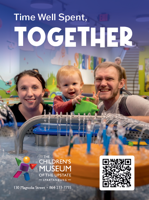 A man, woman, and child pose for a photo at a museum. AI generated content