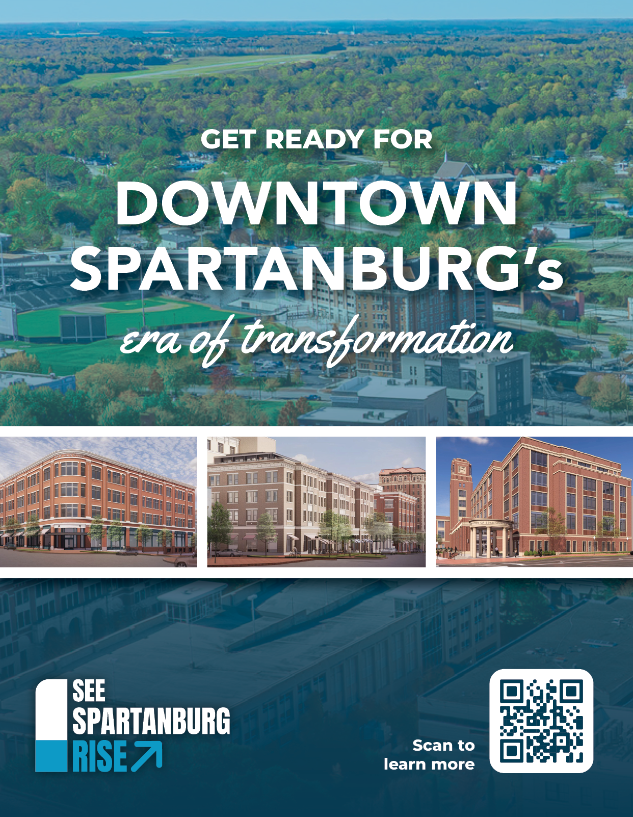 A flyer advertising a city called Spartanburg. AI generated content
