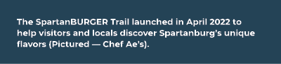 The SpartanBURGER Trail launched in April 2022 to help visitors and locals discover Spartanburg’s unique flavors (Pic...