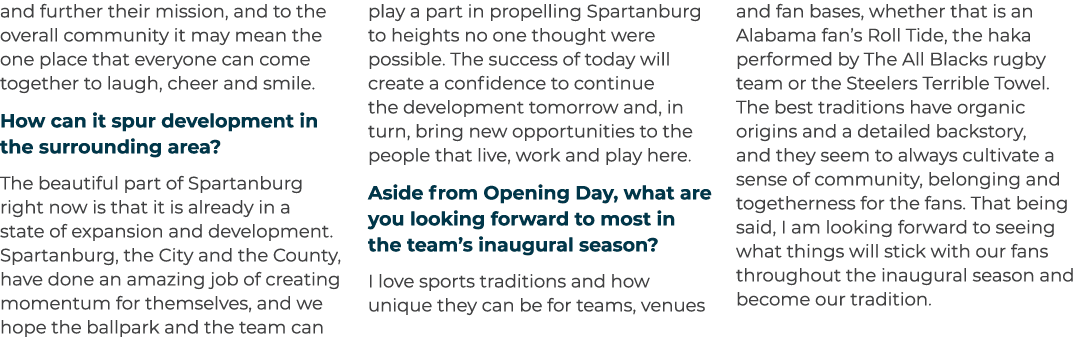 and further their mission, and to the overall community it may mean the one place that everyone can come together to ...
