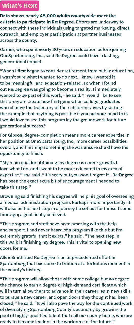 What’s Next Data shows nearly 48,000 adults countywide meet the criteria to participate in Re:Degree. Efforts are und...