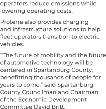 operators reduce emissions while lowering operating costs. Proterra also provides charging and infrastructure solutio...