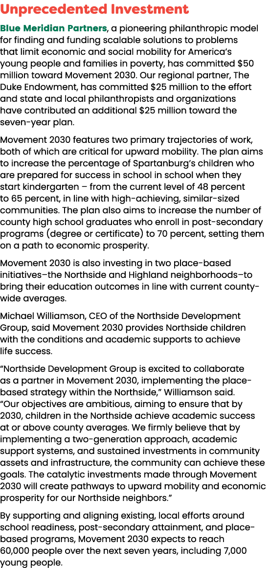 Unprecedented Investment Blue Meridian Partners, a pioneering philanthropic model for finding and funding scalable so...