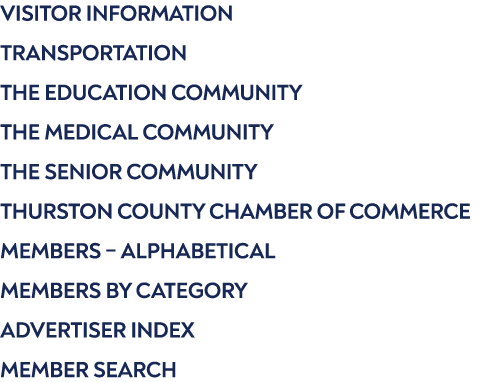 Visitor Information Transportation The Education Community The Medical Community The Senior Community Thurston County...