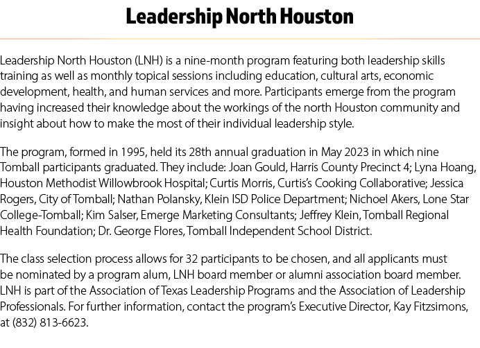 Leadership North Houston Leadership North Houston (LNH) is a nine month program featuring both leadership skills trai...