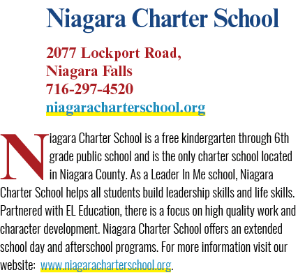 Niagara Charter School 2077 Lockport Road, Niagara Falls 716 297 4520 niagaracharterschool.org Niagara Charter School...