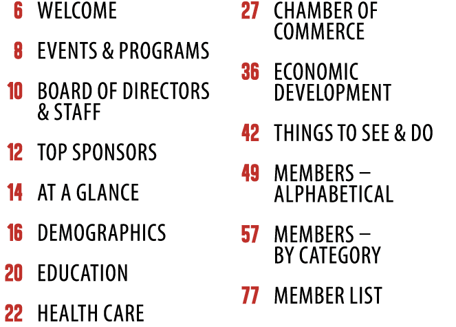  6 Welcome 8 Events & Programs 10 Board OF DIRECTORS & Staff 12 Top Sponsors 14 At a Glance 16 Demographics 20 EDUCAT...