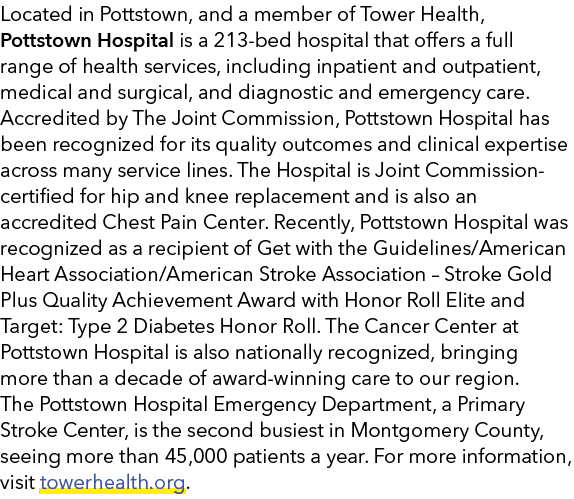 Located in Pottstown, and a member of Tower Health, Pottstown Hospital is a 213 bed hospital that offers a full range...