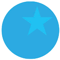 A blue circle with a white star in the center and the word “relationships" written in white. AI generated content