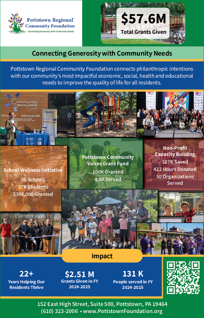 A flyer for Pottsville Regional Community Foundation. AI generated content