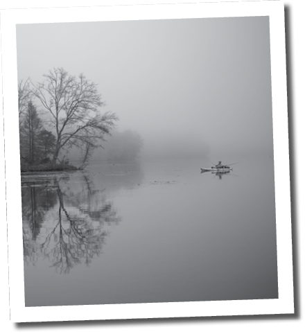 A boat is on the water in front of a tree. AI generated content