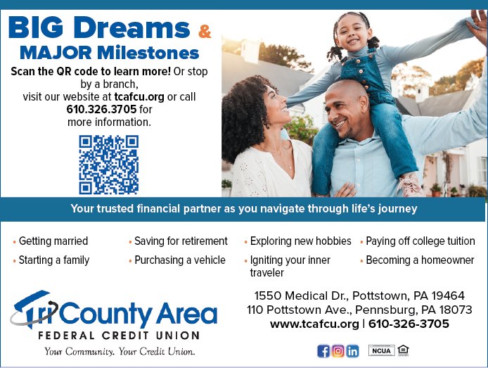 A family of three is shown on a flyer for a financial institution. AI generated content