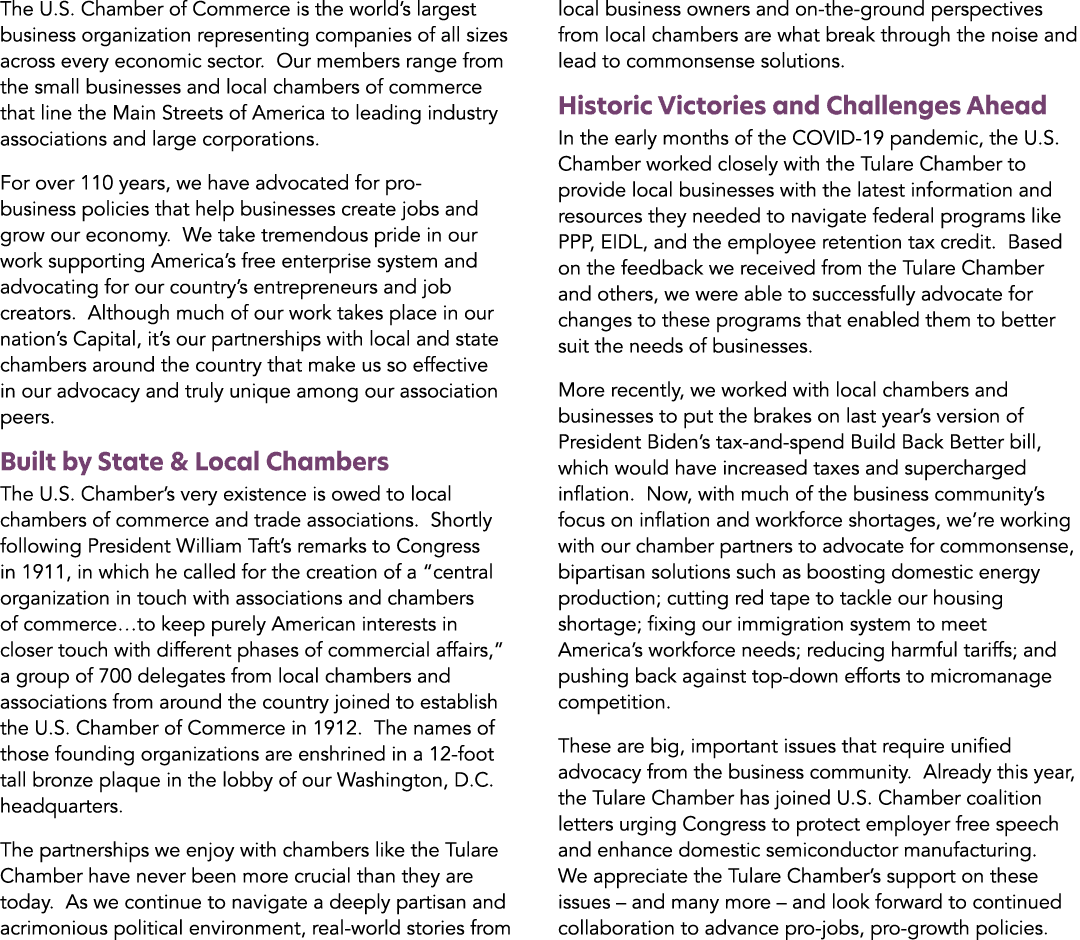 The U.S. Chamber of Commerce is the world’s largest business organization representing companies of all sizes across ...
