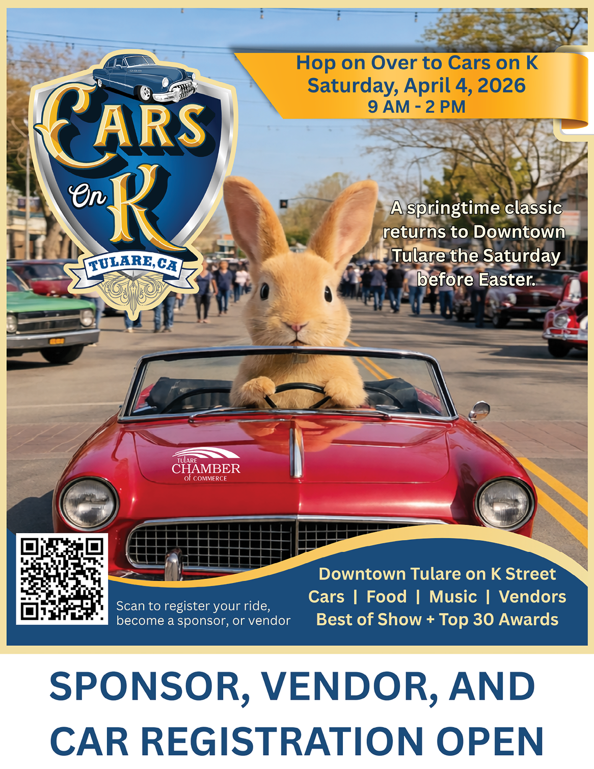 A red car with a bunny in the driver's seat is advertised in a flyer. AI generated content