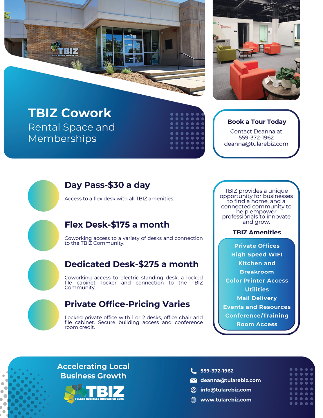 A flyer advertising a co-working space and membership. AI generated content