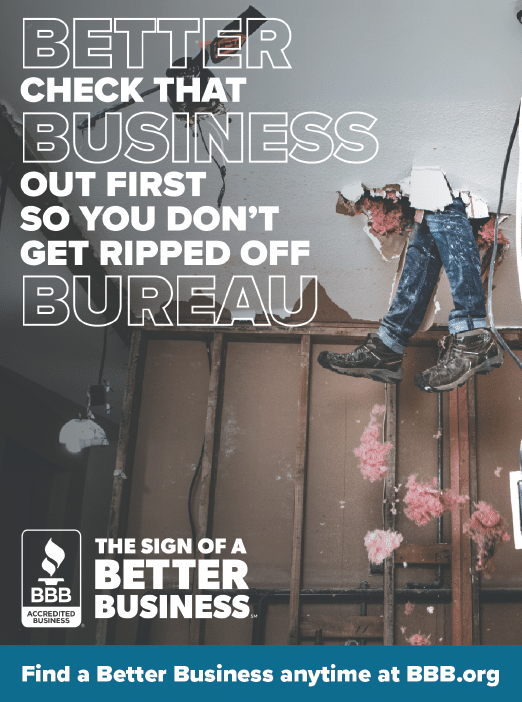 A business card for the Better Business Bureau of Akron. Description generated by AI