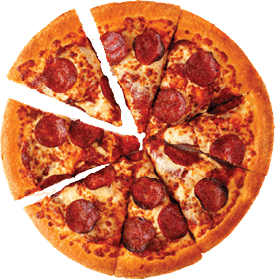 A slice of pepperoni pizza. Description generated by AI