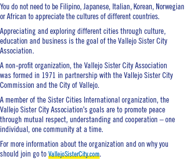 You do not need to be Filipino, Japanese, Italian, Korean, Norwegian or African to appreciate the cultures of differe...