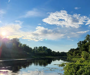A shot of the sky in the Sacramento river