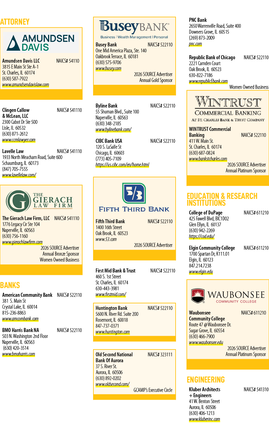 Attorney Amundsen Davis LLC￼ NAICS# 54110 3815 E Main St Ste A 1 St. Charles, IL 60174 (630) 587 7922 www.amundsendav...