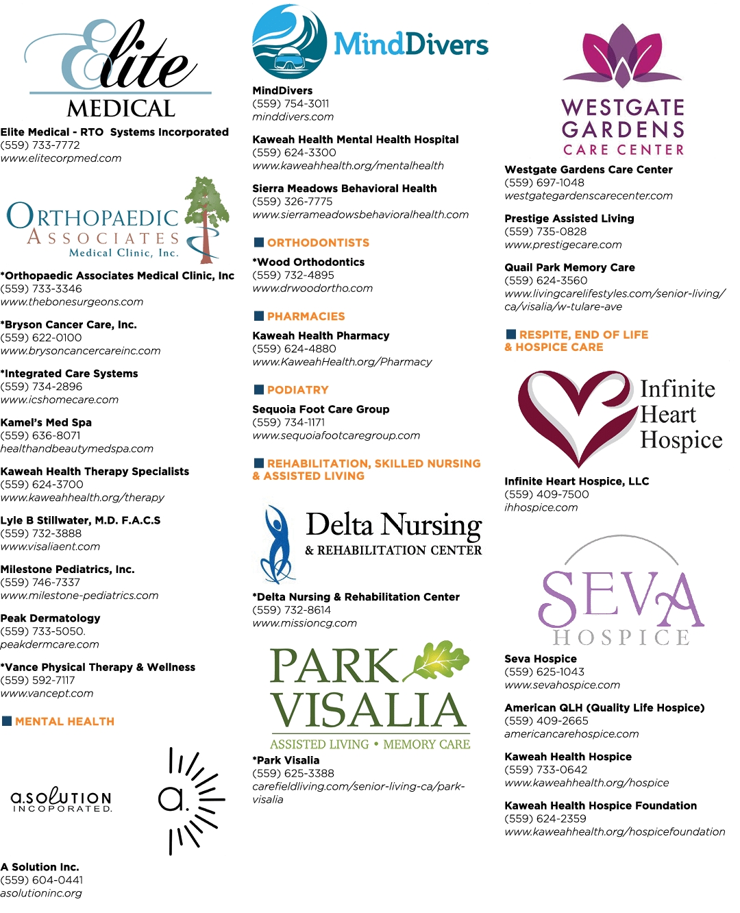 Elite Me￼dical RTO Systems Incorporated (559) 733 7772 www.elitecorpmed.com *Orthopa￼edic Associates Medical Clinic, ...