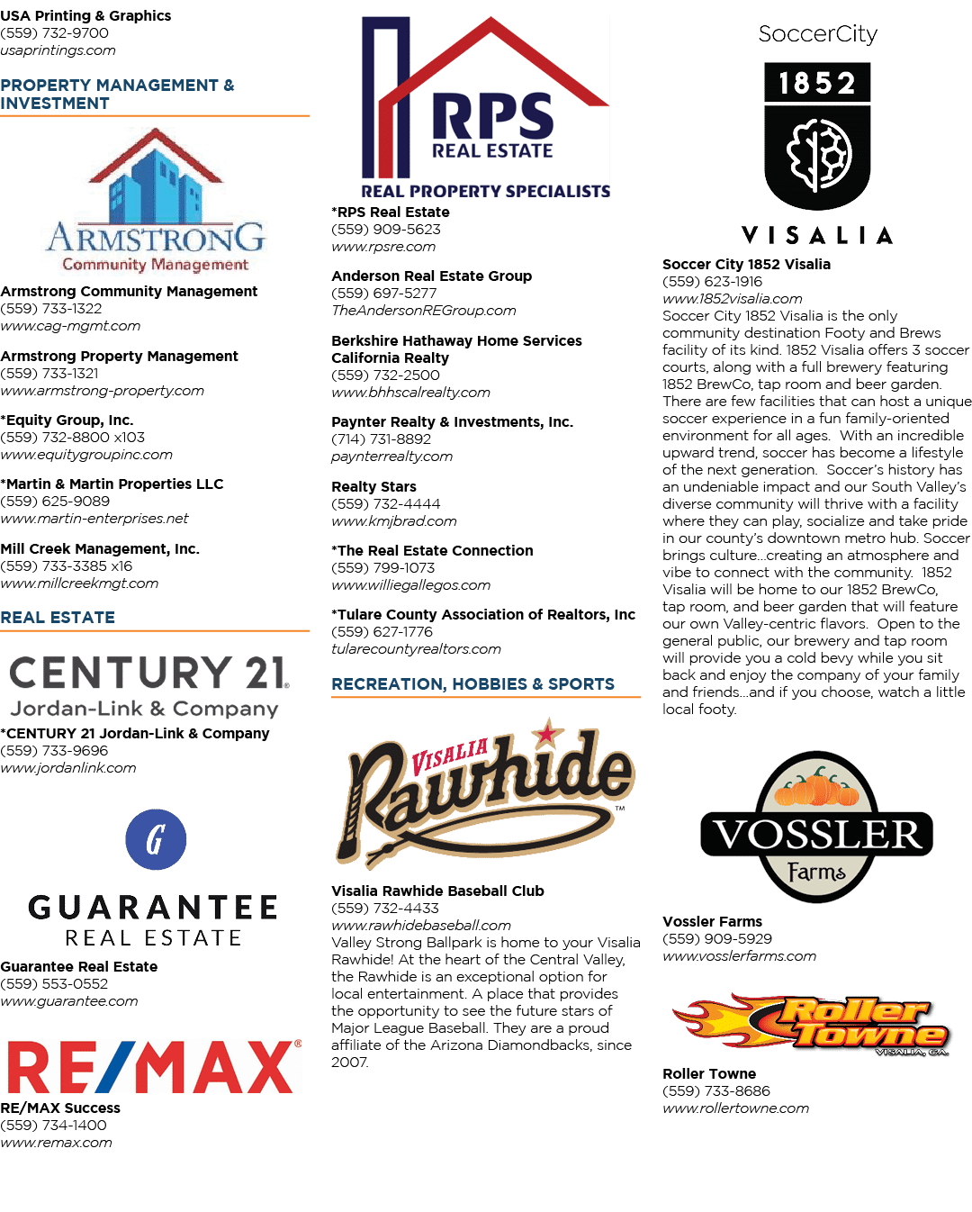 USA Printing & Graphics (559) 732 9700 usaprintings.com Property Management & Investment Armstro￼ng Community Managem...