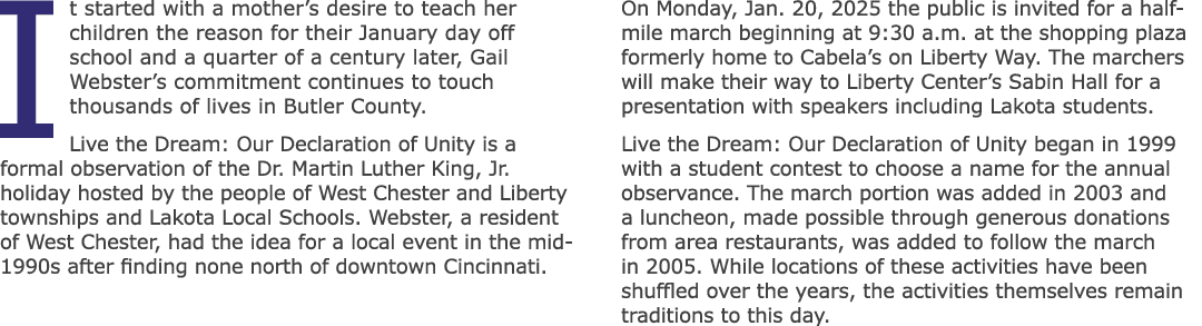 It started with a mother’s desire to teach her children the reason for their January day off school and a quarter of ...