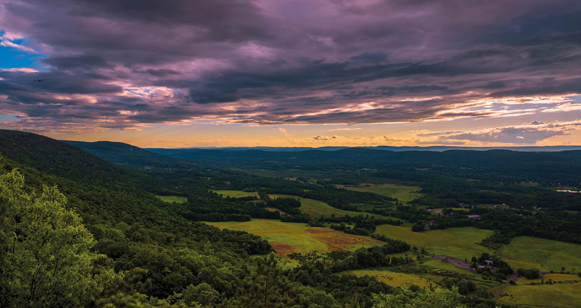 Moody sky at sunset, viewed from Pinwheel Vista, New Jersey featuring Vernon Landscape on the foreground