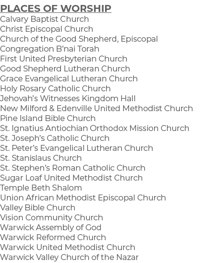 Places of Worship Calvary Baptist Church Christ Episcopal Church Church of the Good Shepherd, Episcopal Congregation ...