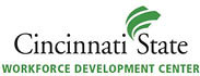 A logo for the Cincinnati State Workforce Development Center. Description generated by AI