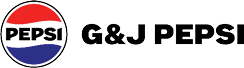 A logo for G & J Pepsi. Description generated by AI