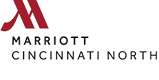 Marriott logo for Marriott Cincinnati North. Description generated by AI