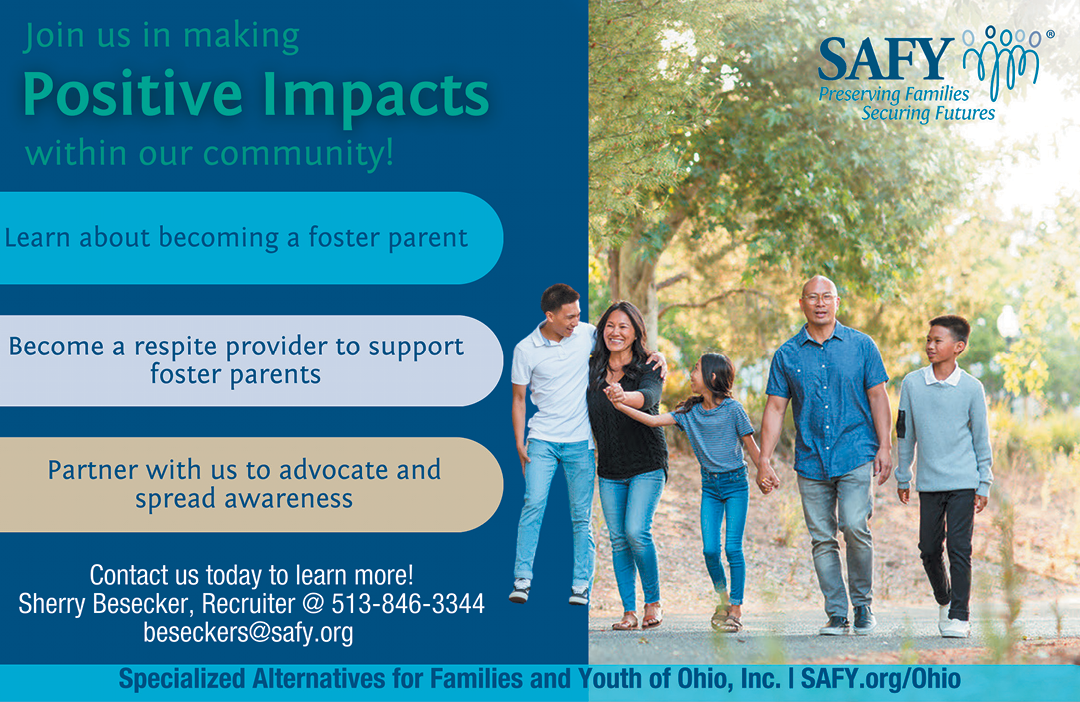 A flyer advertising a program to help foster families. Description generated by AI