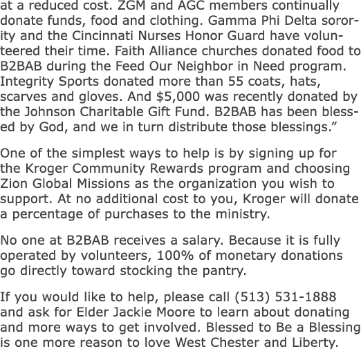at a reduced cost. ZGM and AGC members continually donate funds, food and clothing. Gamma Phi Delta sorority and the ...