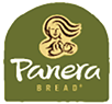 A green circle with a woman's head and the words Panera Bread. Description generated by AI