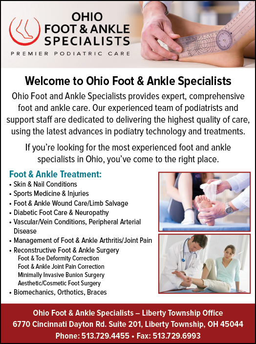 A flyer for Ohio Foot & Ankle Specialists. Description generated by AI