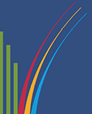 A blue background with a red, yellow, and green striped design. Description generated by AI
