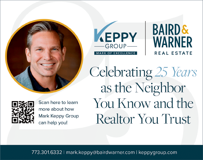 A man is smiling in a photo for Baird & Warner Realtors. AI generated content